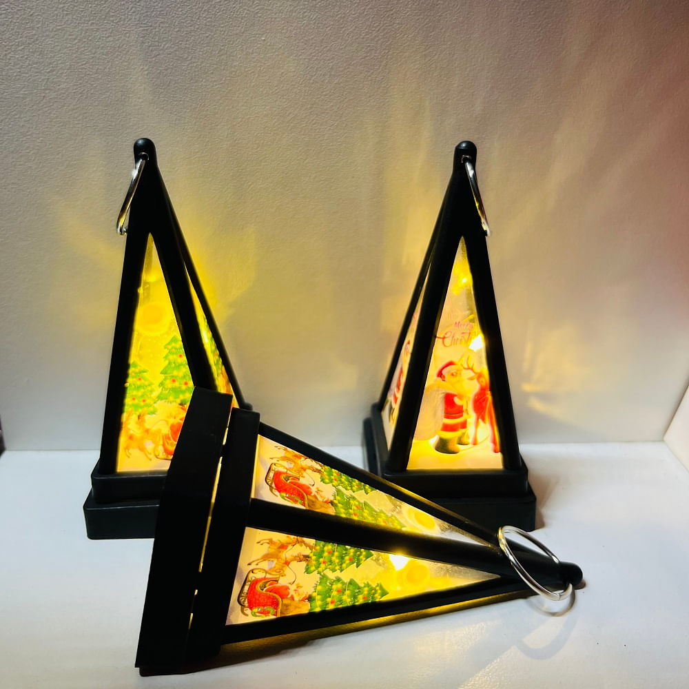 Set de 3 Farolitos Navidenos a Pilas Colgantes con Luz Ambar