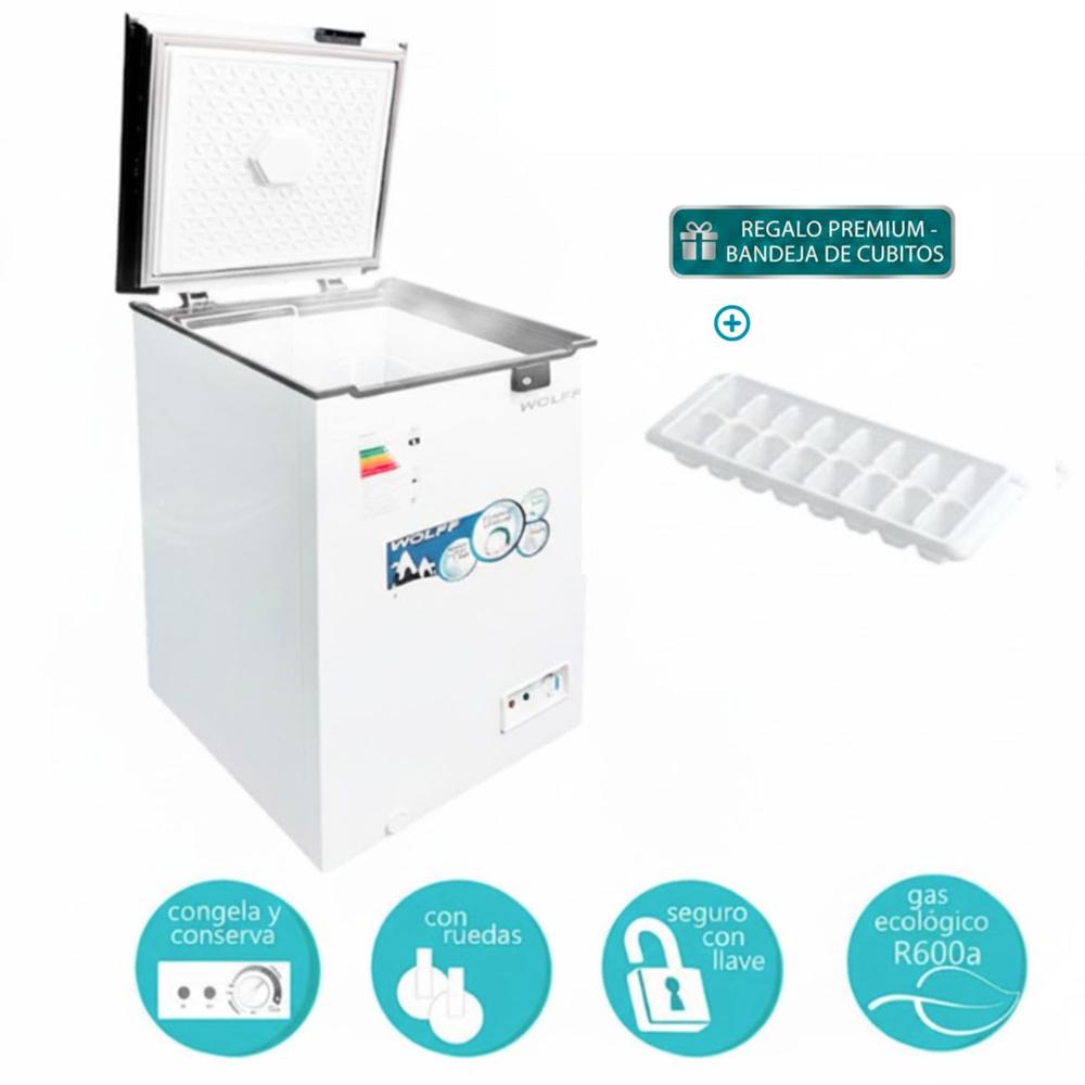 Wolff - Congeladora de 100L WF100 Mas Bandeja de cubitos para hielo