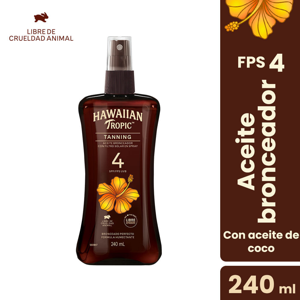 Bronceador HAWAIIAN TROPIC SPR SPF4 Frasco 240ml Bronceador HAWAIIAN TROPIC SPR SPF4 Frasco 240ml