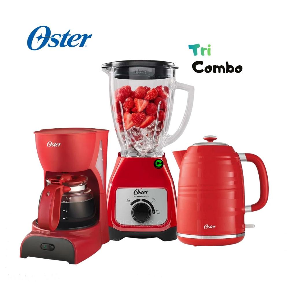 Combo Oster Licuadora BLSTKAGRRD - Cafetera BVSTDCDR5R y Hervidor 1.7 L