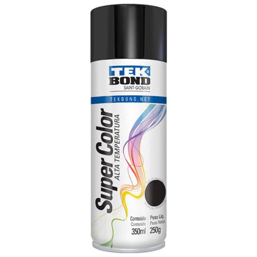 Pintura Spray De Alta Temperatura Tekbond Negro Brillante 400ml Pintura Spray De Alta Temperatura Tekbond Negro Brillante 400ml