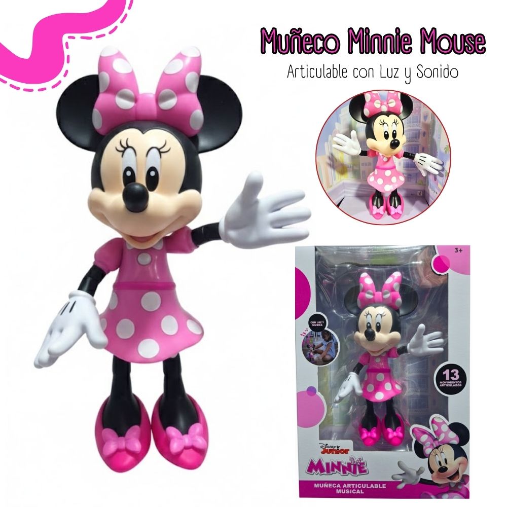 MUÑECA MINNIE MOUSE ARTICULABLE CON LUZ Y SONIDO M1-MMK MUÑECA MINNIE MOUSE ARTICULABLE CON LUZ Y SONIDO M1-MMK