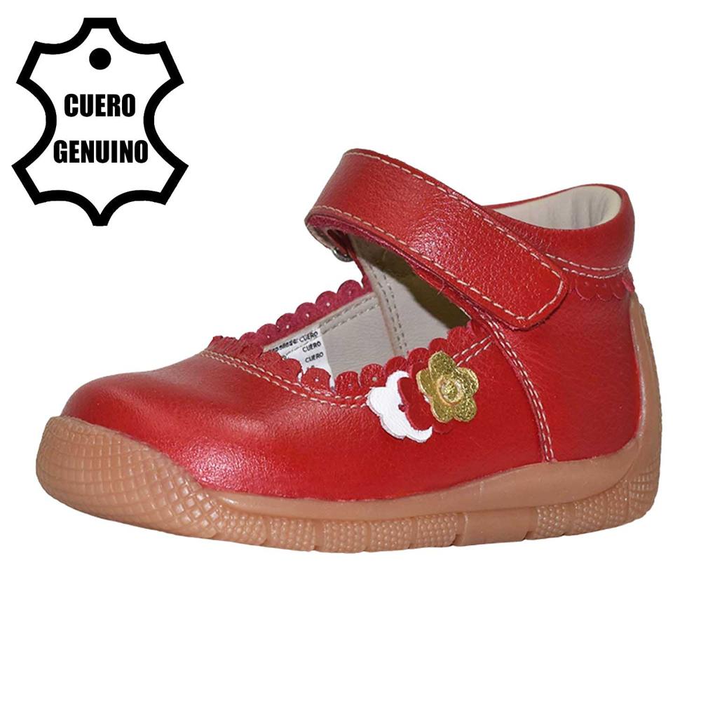 Zapato Pibe Para Niña Bruno Kids De Cuero Rojo Pri