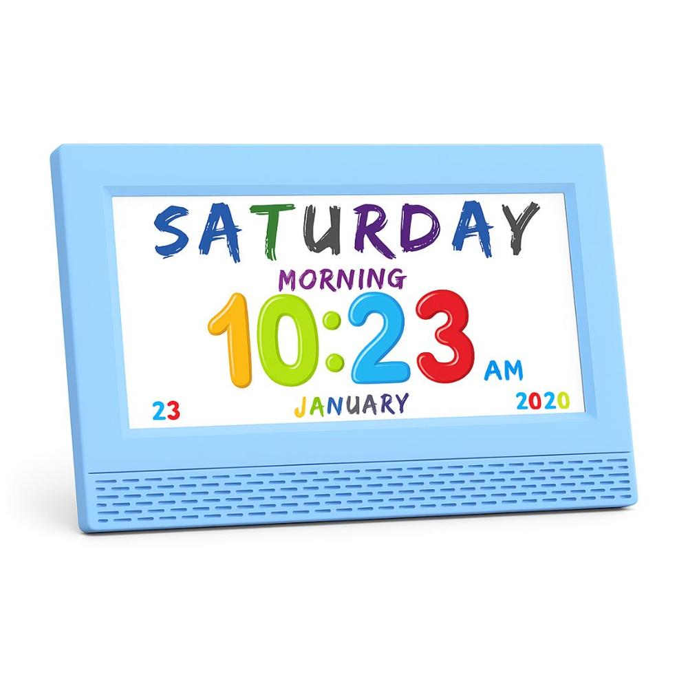 Reloj Despertador para Niños Grande con Recordatorio Diario y Voz Parlante Educativa Azul SXW-K701