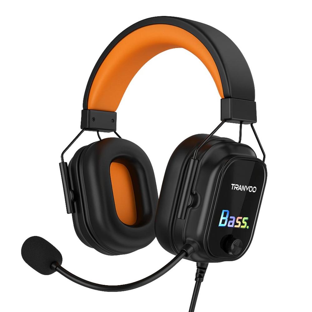 Audífonos Gamer Tranyoo T-H5 con Micrófono HD, Graves Potentes, Luces RGB y Conexión 3.5 mm + USB