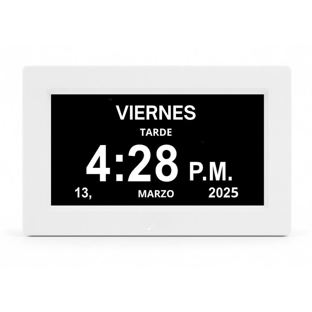 Reloj Digital LifeClock Pantalla 8” Táctil con Alarma Voz Parlante y Recordatorio Blanco SXW-802