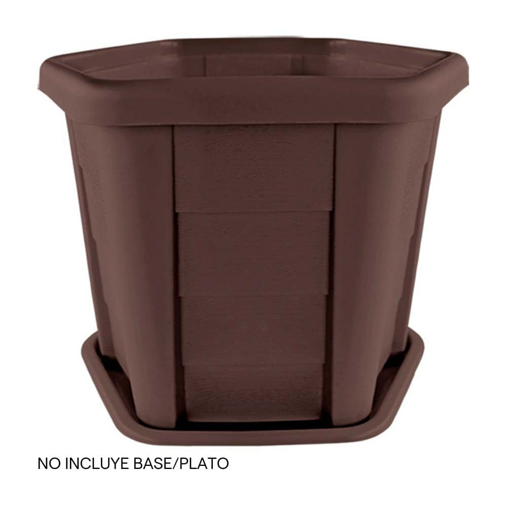 Macetero Hexagonal Pica Madeira Chico Café Oscuro de Polietileno