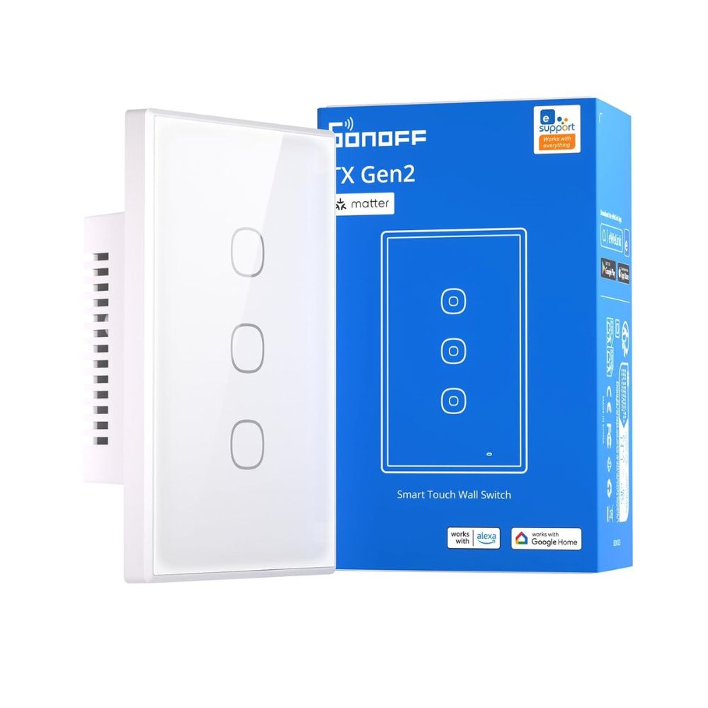 Interruptor Inteligente Sonoff Tx Gen 2 - T6 - 3 Botones Alexa Wifi