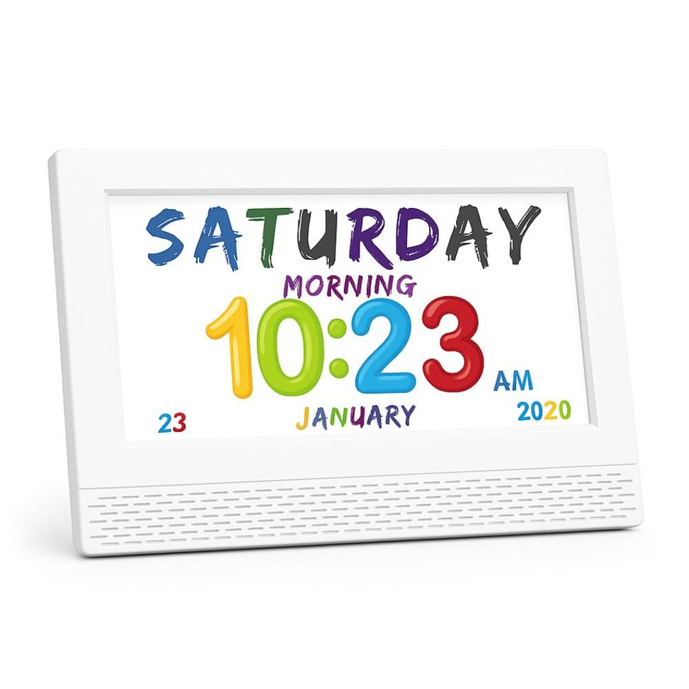 Reloj Despertador para Niños Grande con Recordatorio Diario y Voz Parlante Educativa Blanco SXW-K701