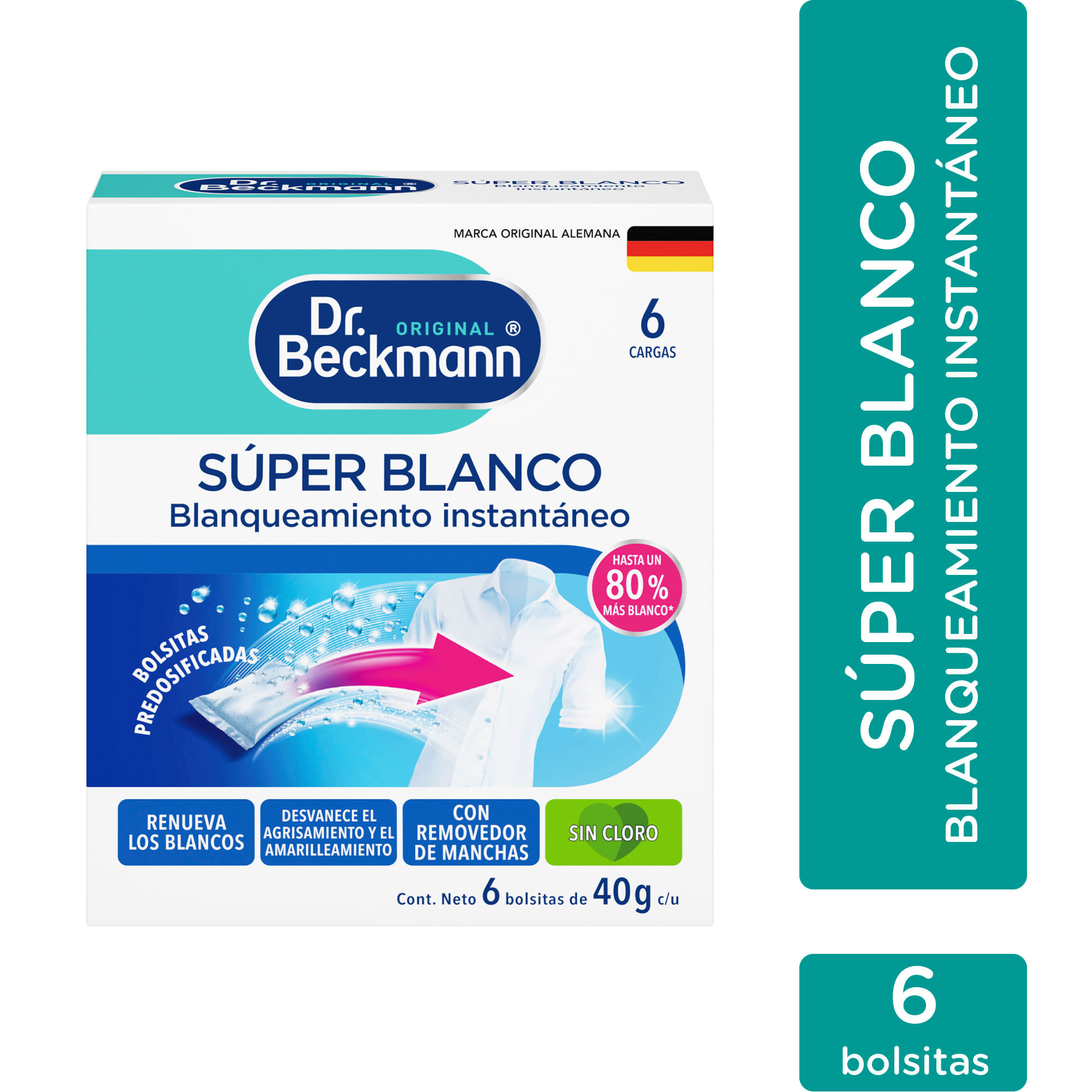 Blanqueador DR. BECKMANN Súper Blanco Caja 6un