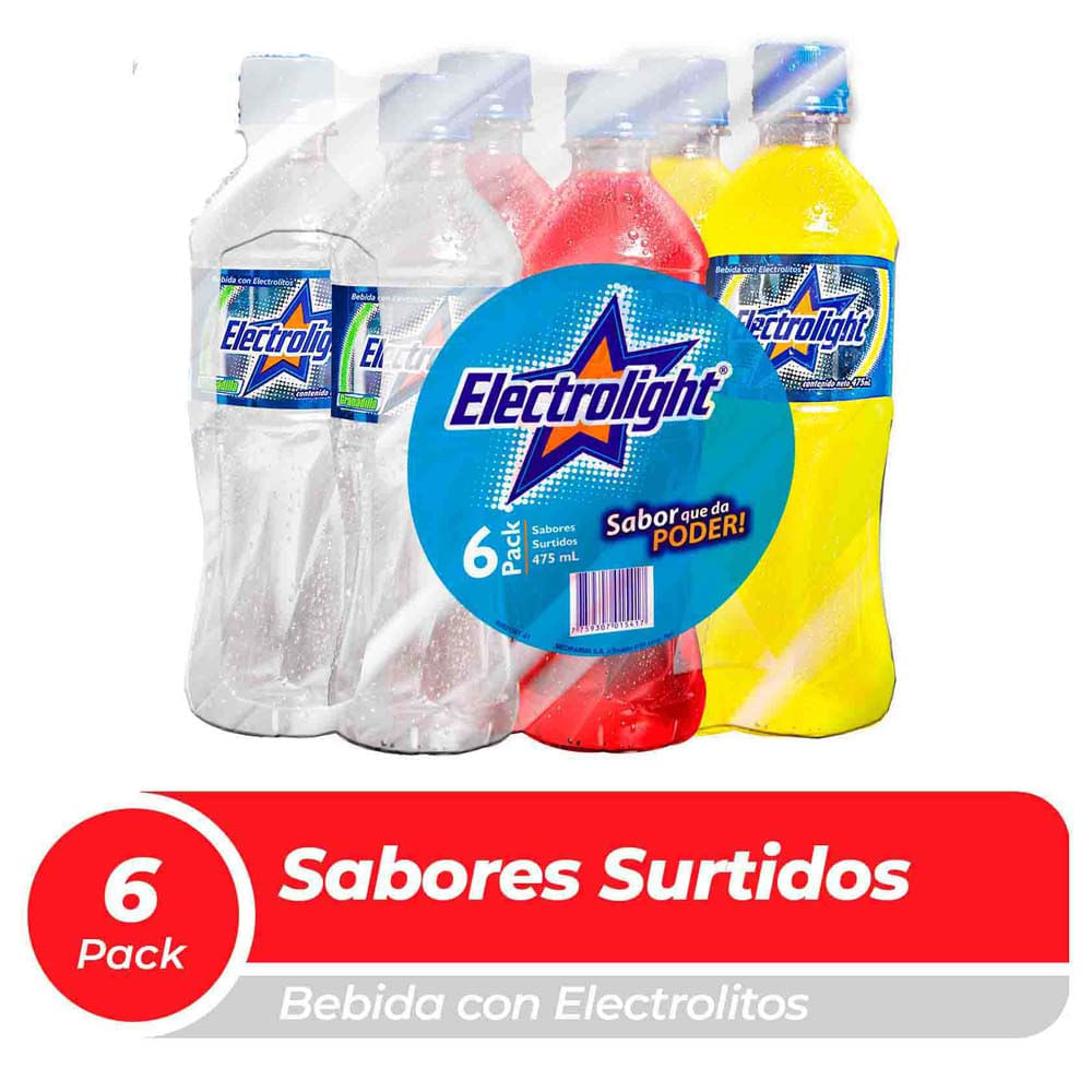 Bebida Rehidratante ELECTROLIGHT Fresa, Piña y Granadilla Botella 475ml Paquete 6un Bebida Rehidratante ELECTROLIGHT Fresa, Piña y Granadilla Botella 475ml Paquete 6un