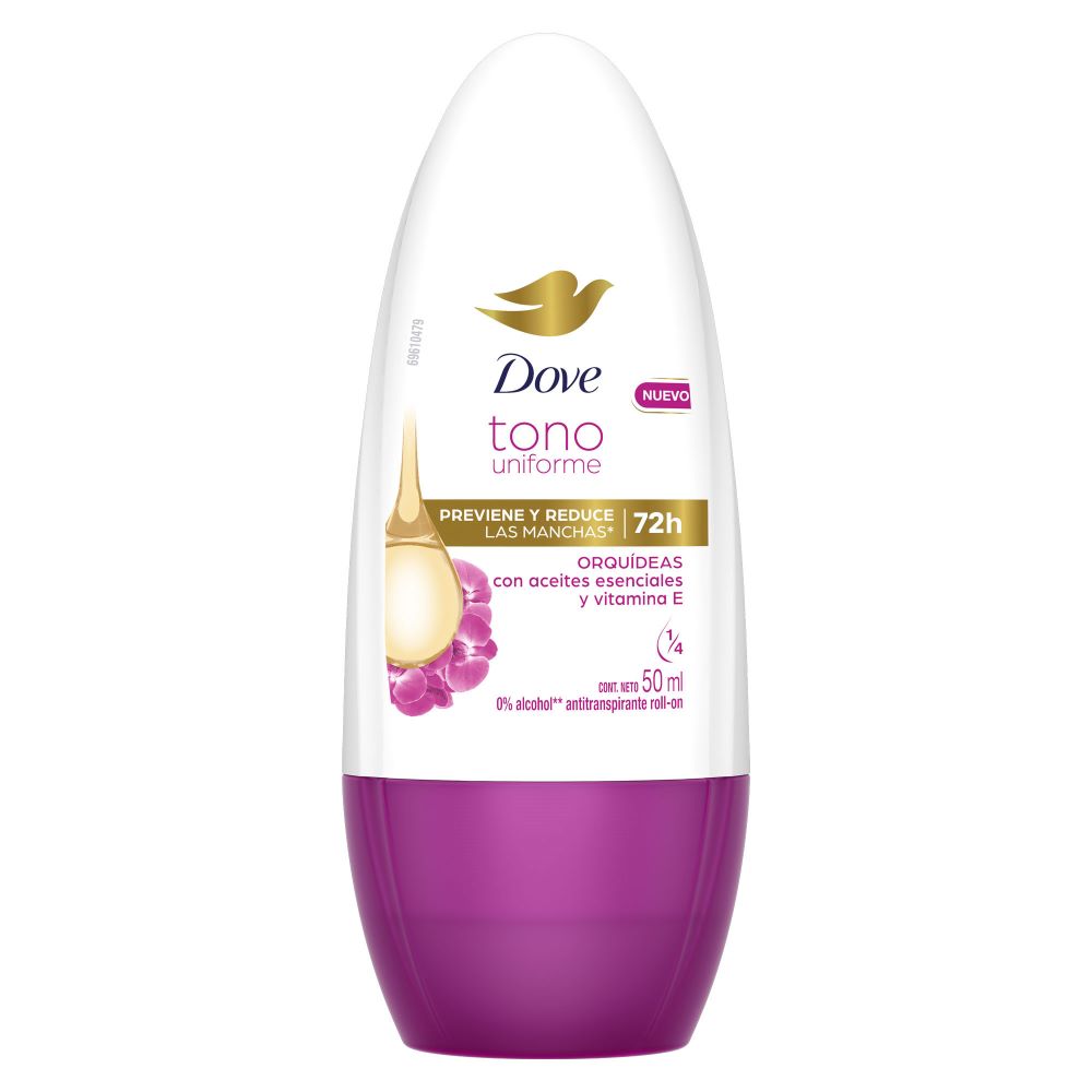 Desodorante para Mujer Antitranspirante Roll On DOVE Orquídeas Frasco 150ml