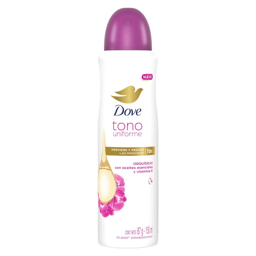Antitranspirante para Mujer en Aerosol DOVE Orquídeas Frasco 150ml Antitranspirante para Mujer en Aerosol DOVE Orquídeas Frasco 150ml