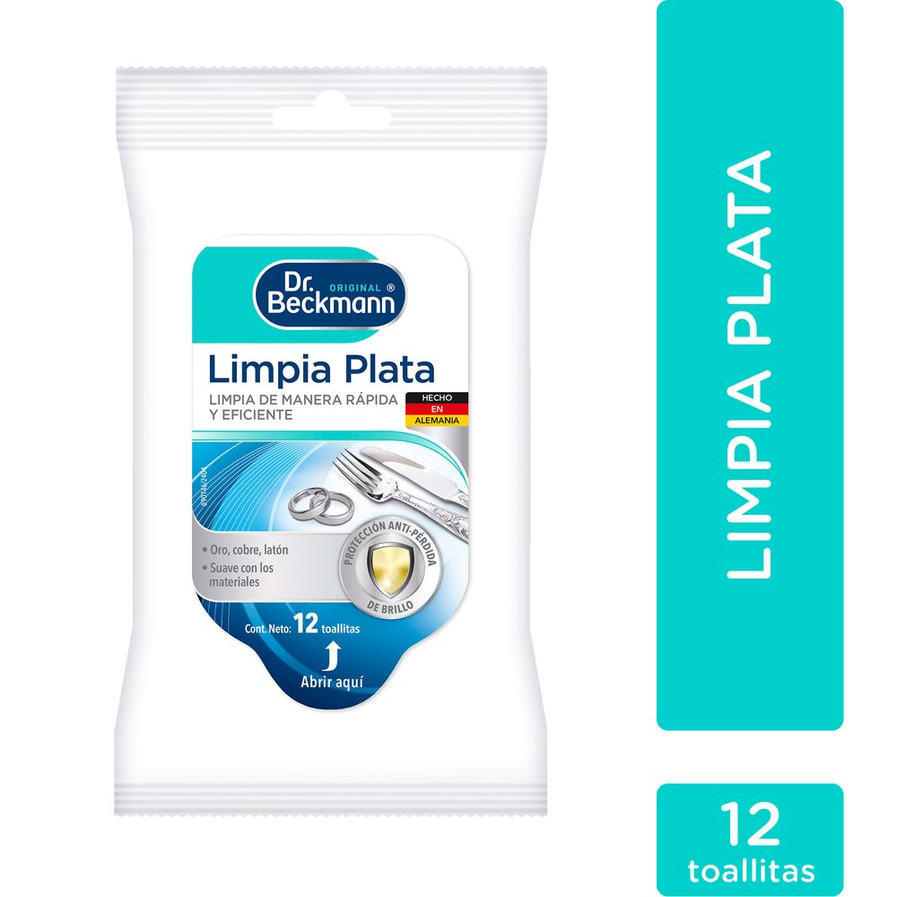 Limpia Plata DR.BECKMANN Original Empaque 12un Limpia Plata DR.BECKMANN Original Empaque 12un