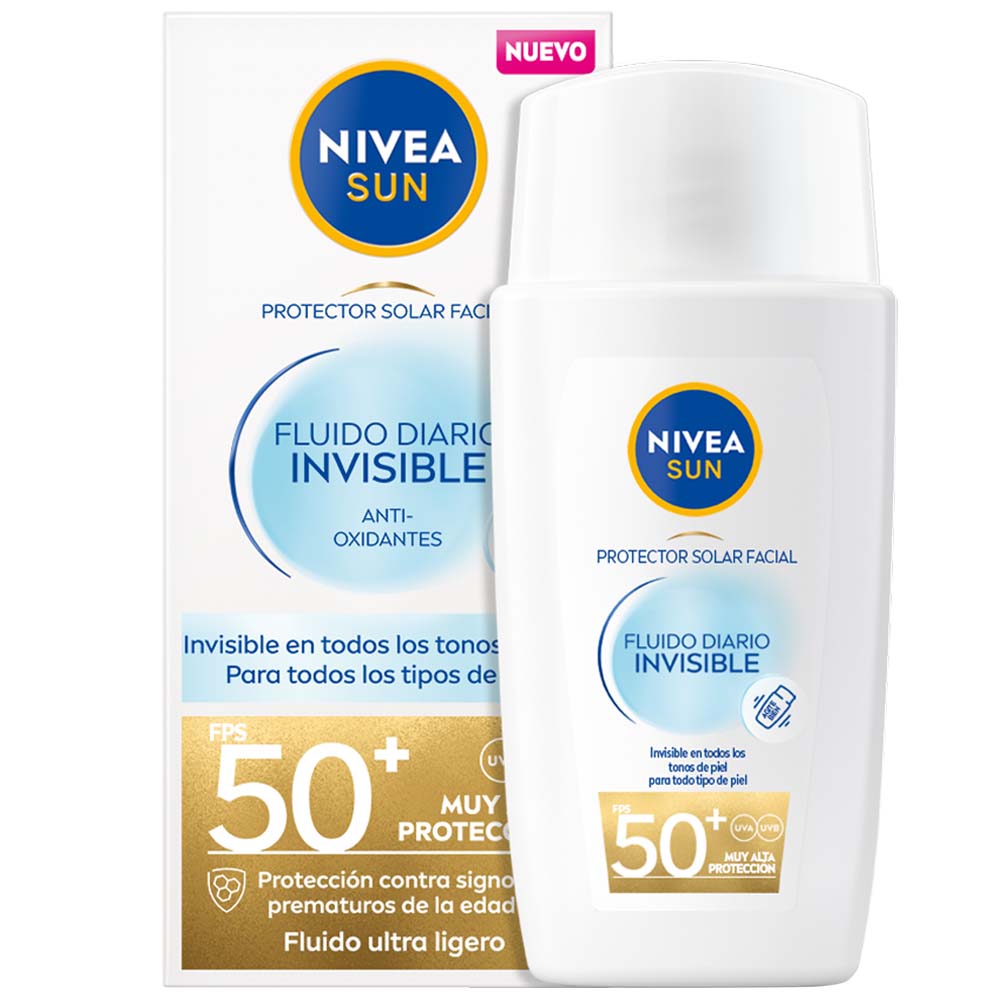 Protector Solar Facial NIVEA Sun Fluido Diario Invisible 50 FPS + 40ml Protector Solar Facial NIVEA Sun Fluido Diario Invisible 50 FPS + 40ml