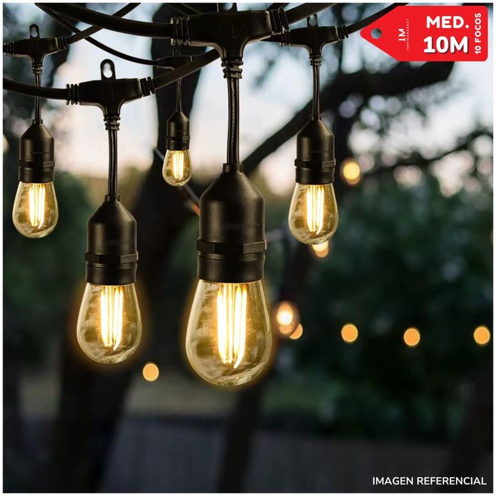 Guirnalda colgante para luces cadena exterior interior 10m con 10F