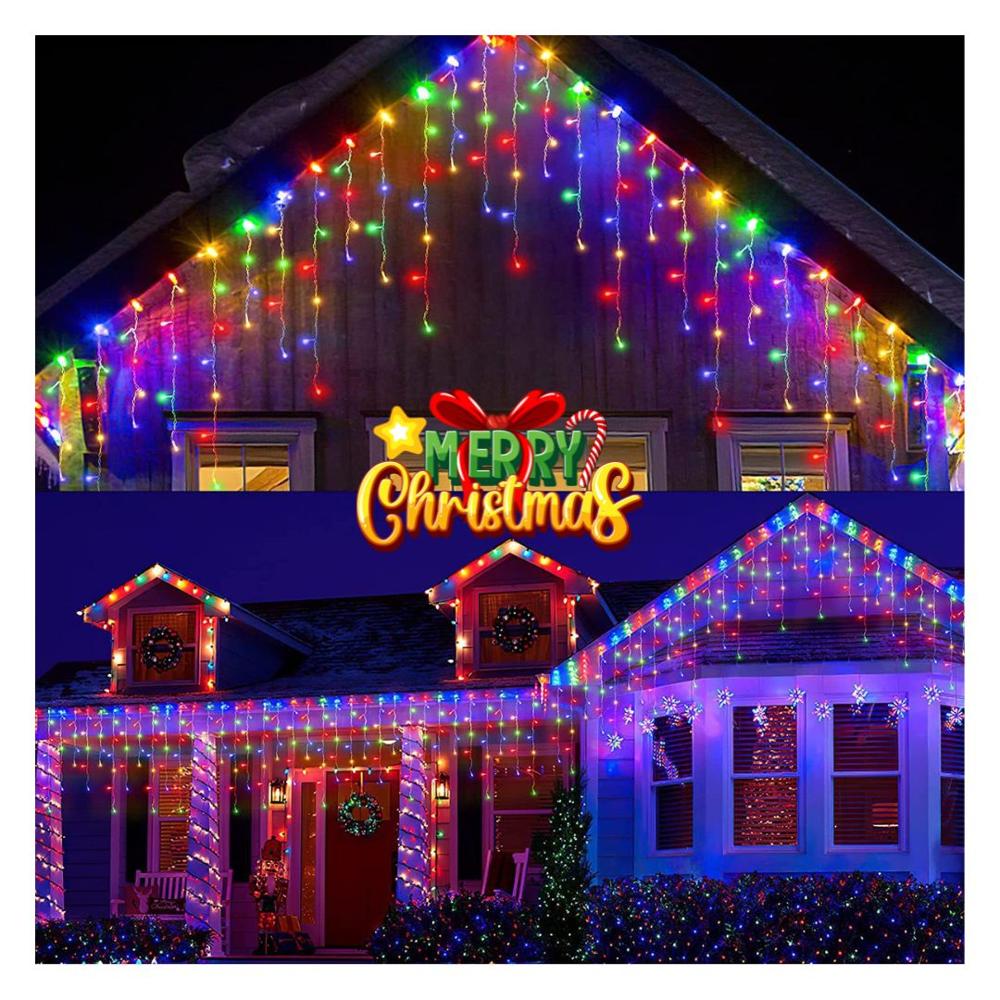 Cortina de Luces LED RGB 20m Navideña con Control Remoto, Temporizador 6/8h y 8 Modos de Iluminación