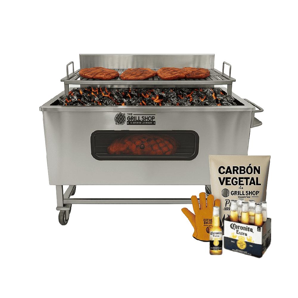 Caja China Parrillera XXL Inox con Visor