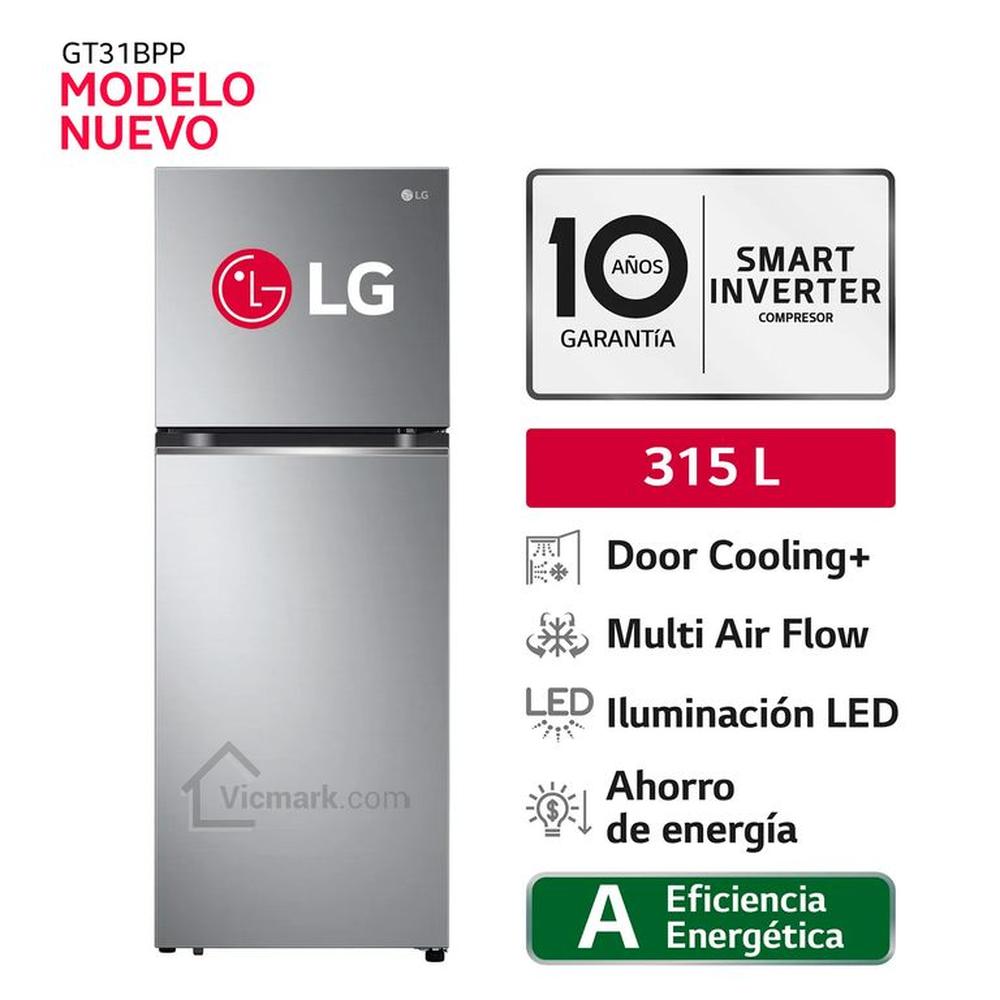Refrigeradora LG 315L Top Freezer Door Cooling GT31BPP