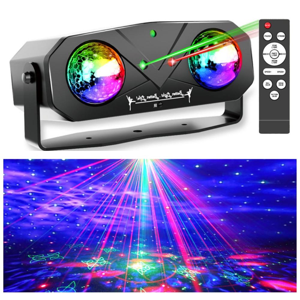 Proyector de Luz 5 en 1 SEISA EMS-38 Láser RGB, Control Remoto y Modo Música para Fiestas y Eventos