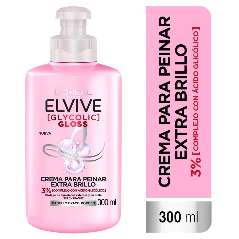 Crema para Peinar ELVIVE Glycolic Gloss Frasco 300ml Crema para Peinar ELVIVE Glycolic Gloss Frasco 300ml