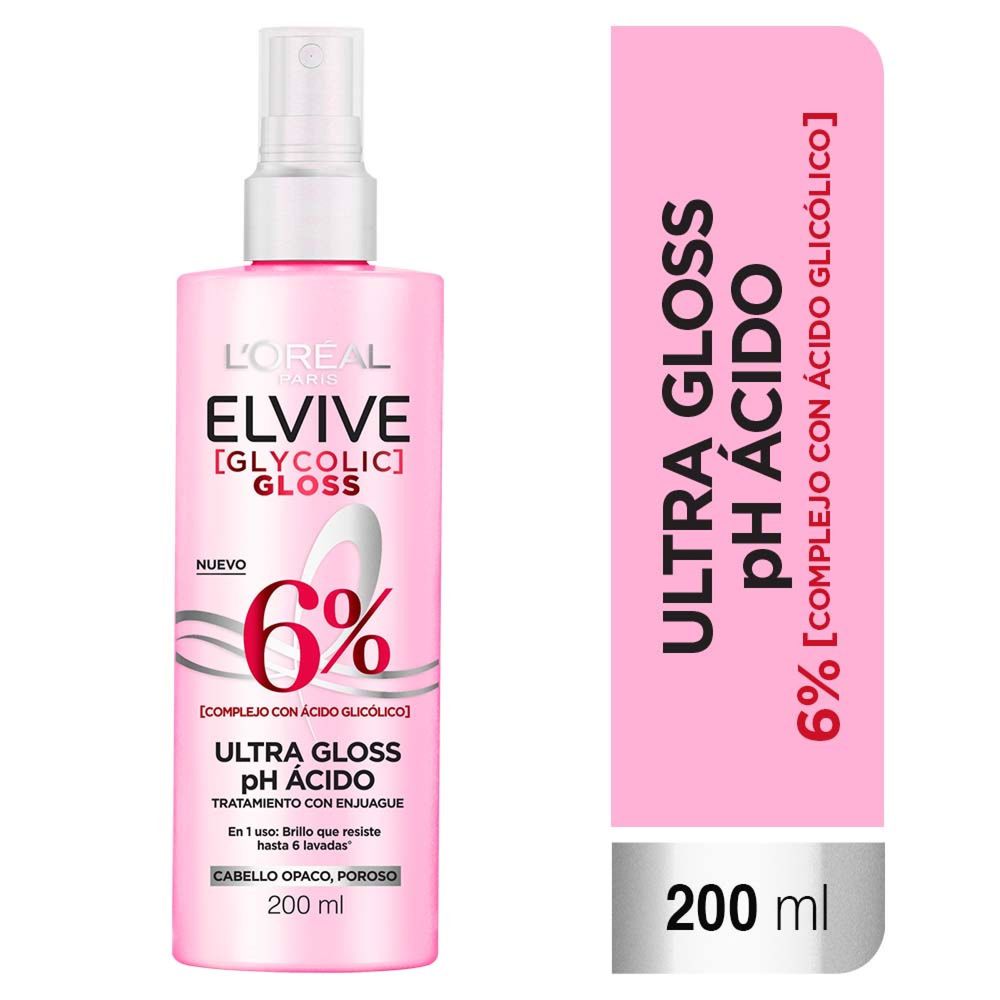 Tratamiento Enjuague ELVIVE Glycolic Gloss Frasco 200ml Tratamiento Enjuague ELVIVE Glycolic Gloss Frasco 200ml