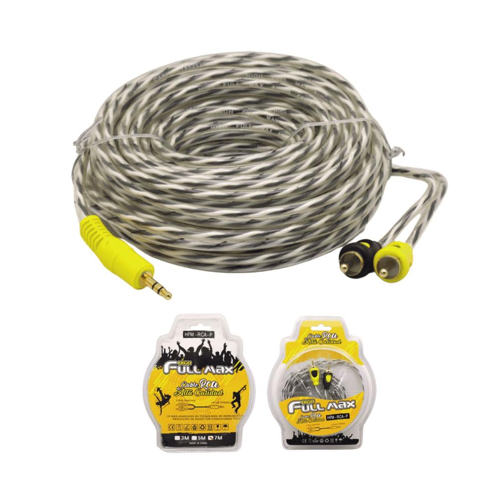 Cable de Audio 2 RCA a 1Plug 3.5 mm Stereo 7 Metros HIGH FULL MAX