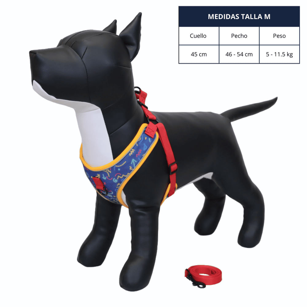 Pechera para Perro con Diseño de Rayas Color Azul y Rojo Talla M Pechera para Perro con Diseño de Rayas Color Azul y Rojo Talla M