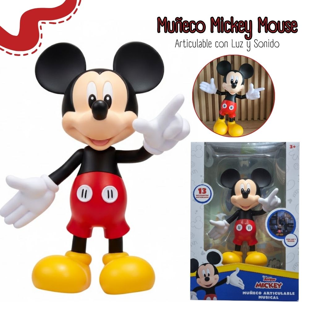 MUÑECO MICKEY MOUSE ARTICULABLE CON LUZ Y SONIDO MMK-M1 MUÑECO MICKEY MOUSE ARTICULABLE CON LUZ Y SONIDO MMK-M1