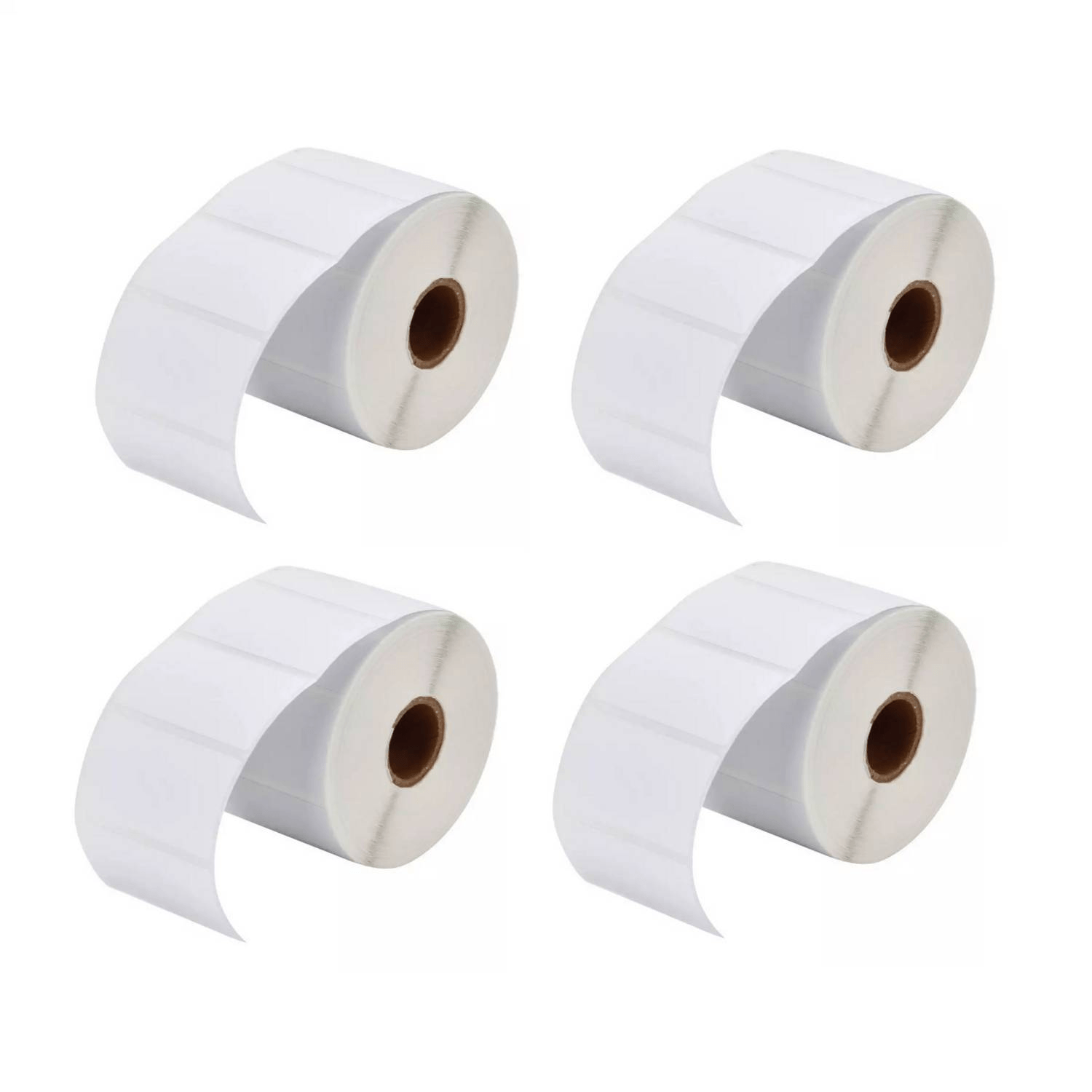 04 rollos de 1000 etiquetas adhesivas térmico 50x25mm 2x1 pulgadas blanco