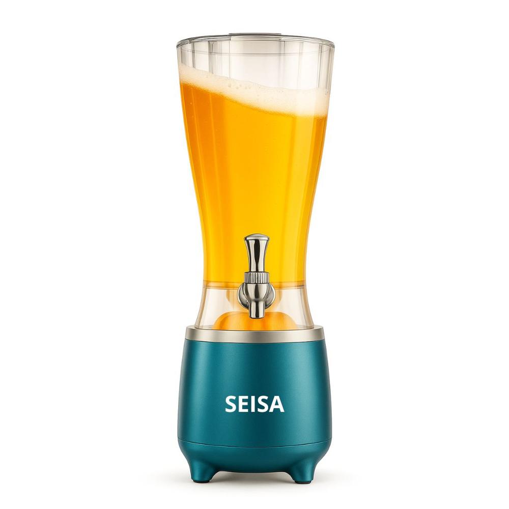Parlante Bluetooth LED RGB SEISA con Dispensador 2.5L Tipo Cañón de Cerveza YX-S9866 Verde