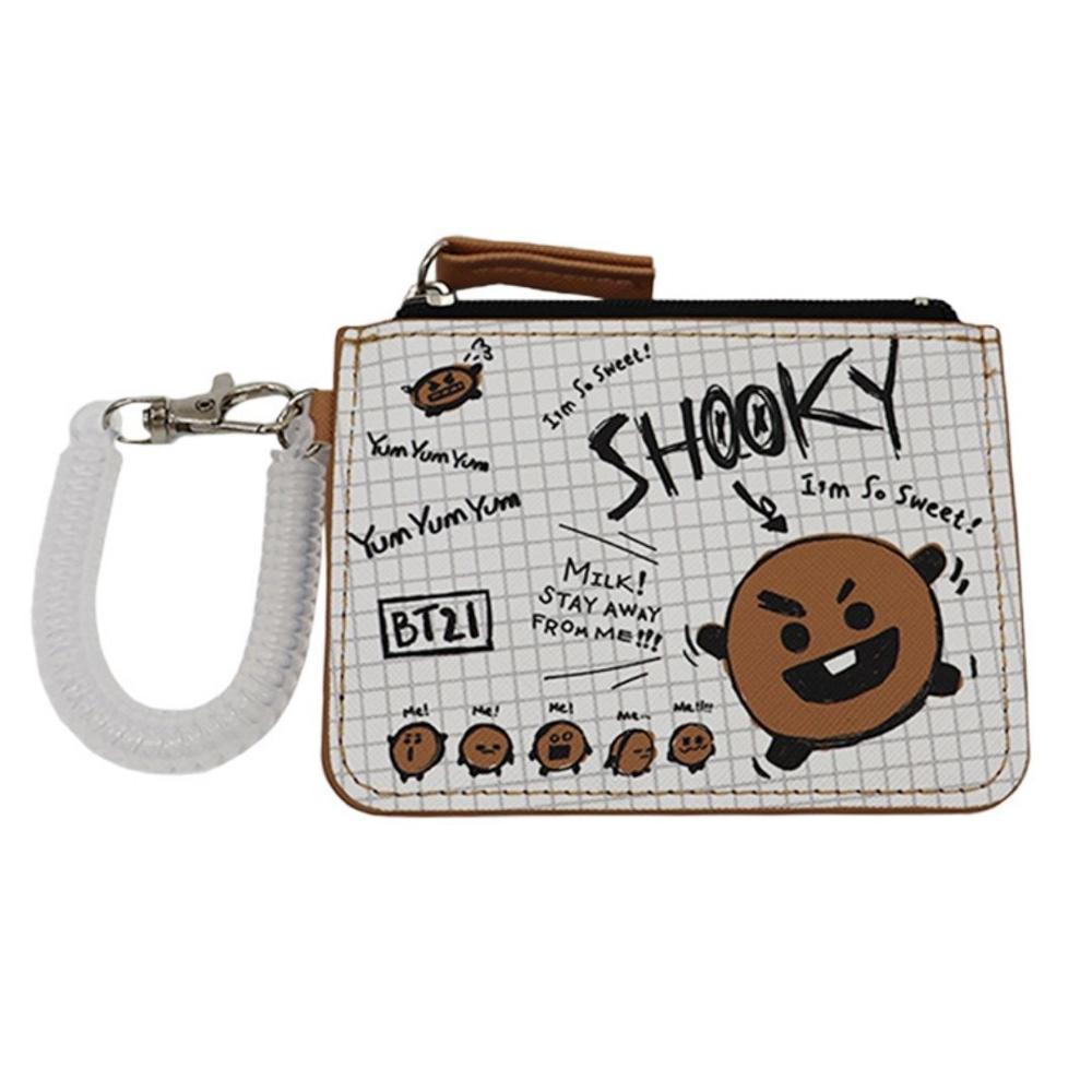 Tarjetero BT21 Shooky Line Friends Diseño KPop Kawaii 12x8.5 cm