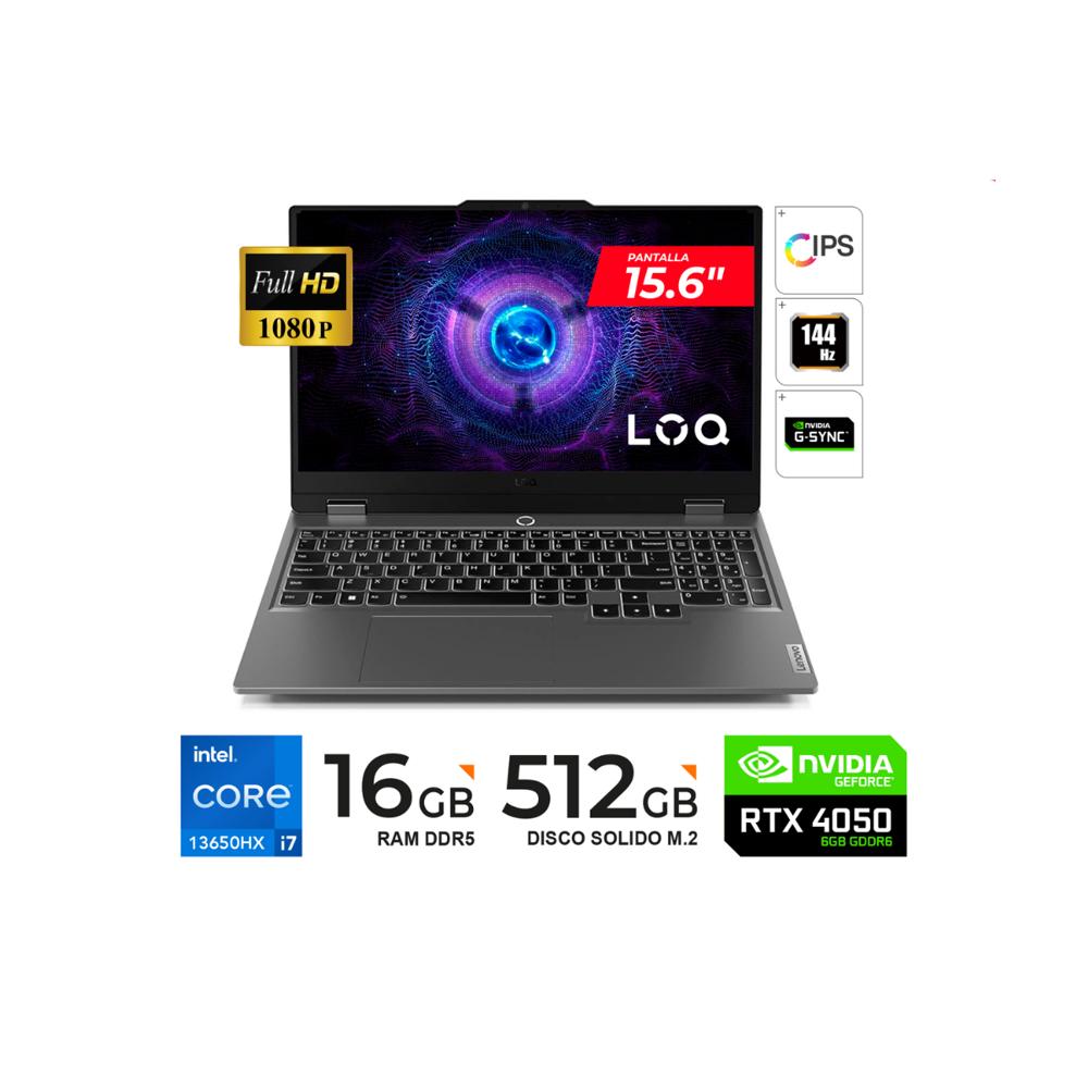Laptop Lenovo LOQ 15IRX9 15.6 FHD IPS Core i7-13650HX 16GB DDR5 512GB SSD RTX 4050 6GB FreeDOS