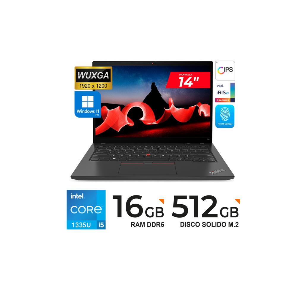 Laptop Lenovo ThinkPad T14 Gen 4 14 WUXGA IPS Core i5-1335U 16GB DDR5 512GB SSD Windows 11 Pro