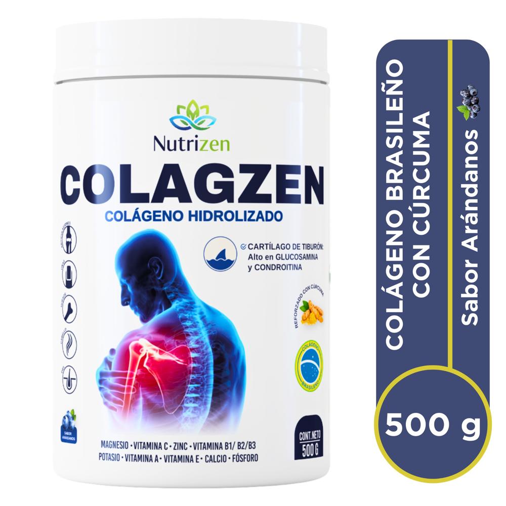 COLAGZEN COLÁGENO HIDROLIZADO CÚRCUMA Y CARTÍLAGO DE TIBURÓN POTE 500 GR