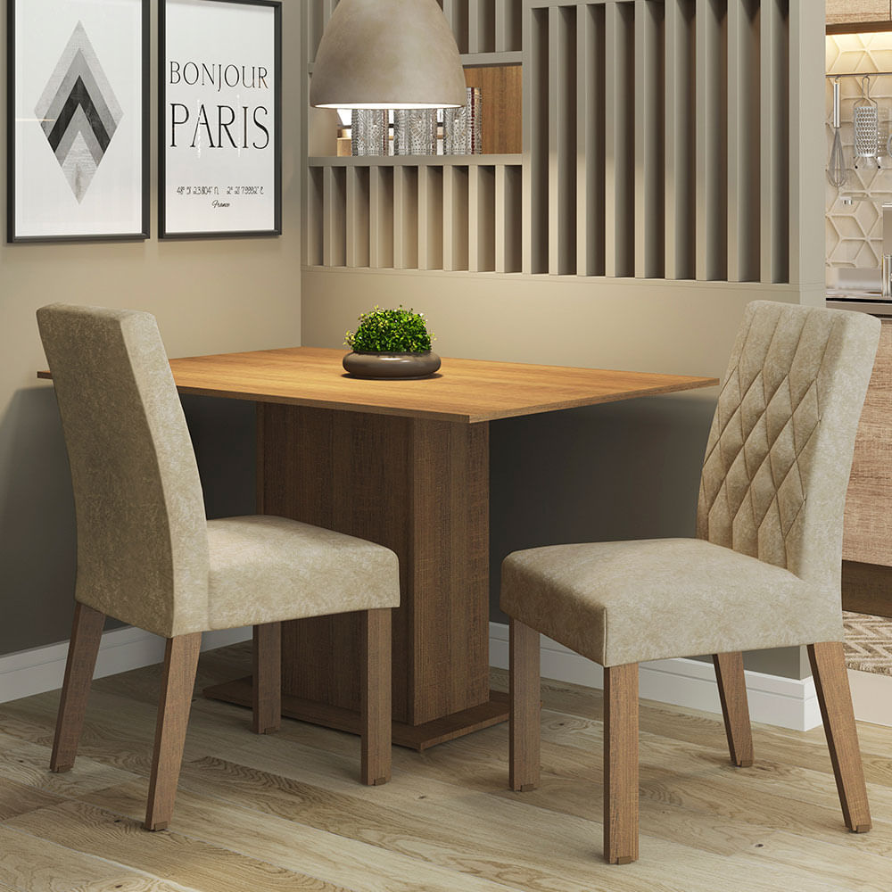 Juego de Comedor Taina con 2 Sillas - Marró Imperial Juego de Comedor Taina con 2 Sillas - Marró Imperial