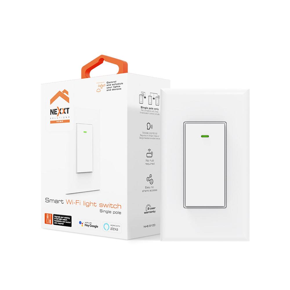 Interruptor inteligente monopolar NHE-S100 Nexxt WiFi Temporizador Activación Voz