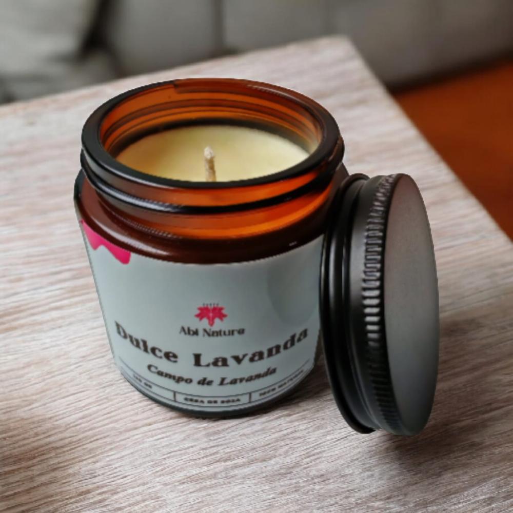 VELA AROMATICA DE CERA DE SOJA DE LAVANDA 100 GR
