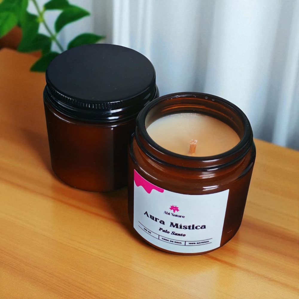 VELA AROMATICA DE CERA DE SOJA PALO SANTO 100 GR