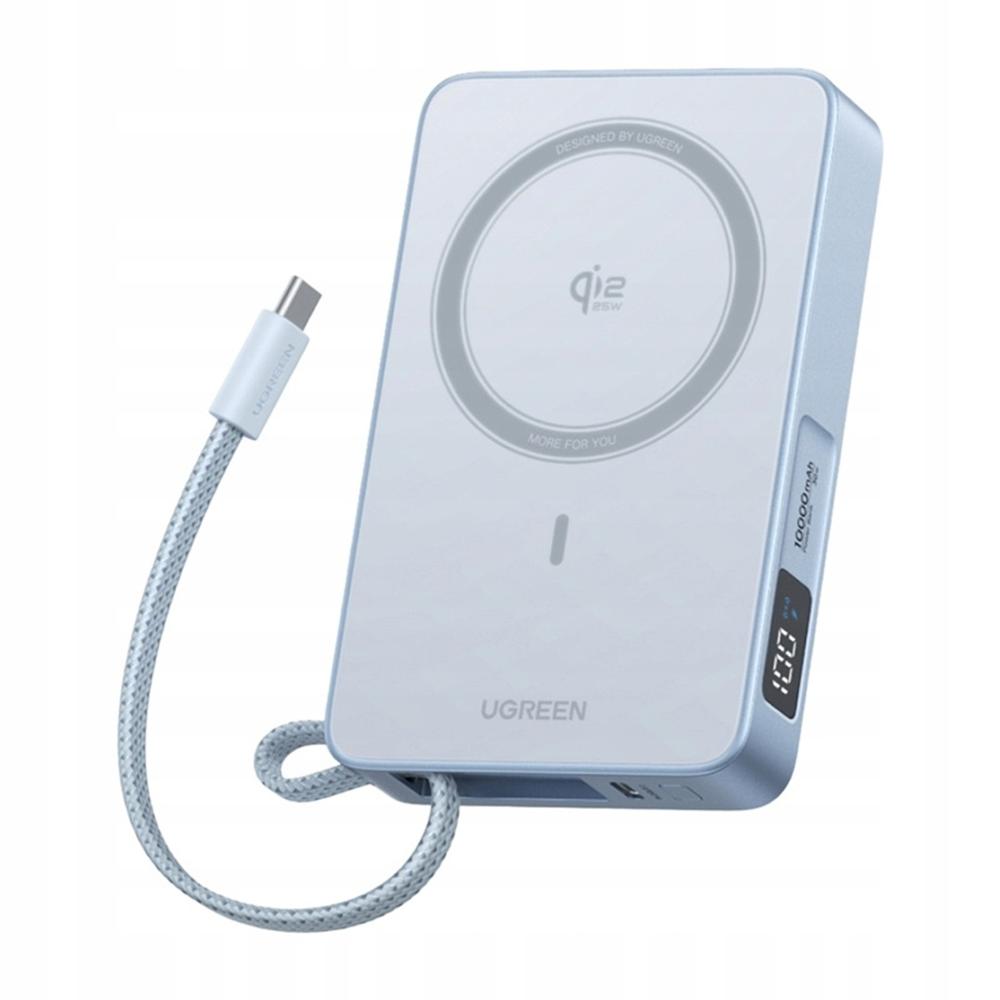Power bank UGREEN 10000mha carga inalámbrica certificada Qi2 de 25 W