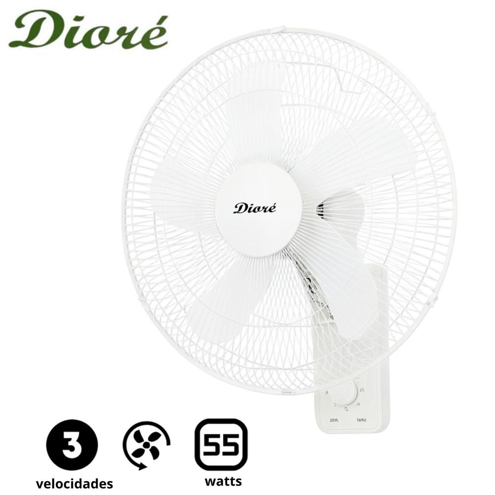 Ventilador de pared Dioré MWF 1605 UNIDAD 3 velocidades 5 aspas 55 W Blanco