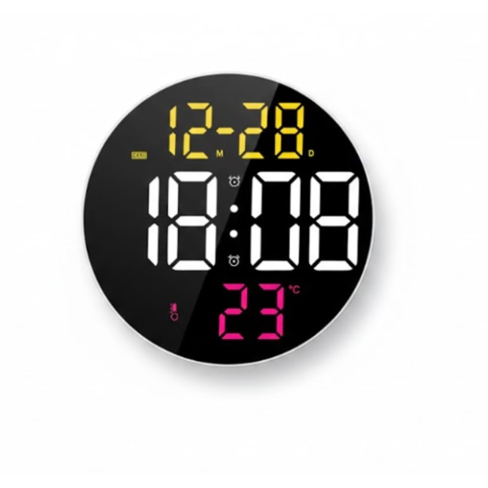 Reloj Led Multifuncional De Pared Redondo Digital Con Control