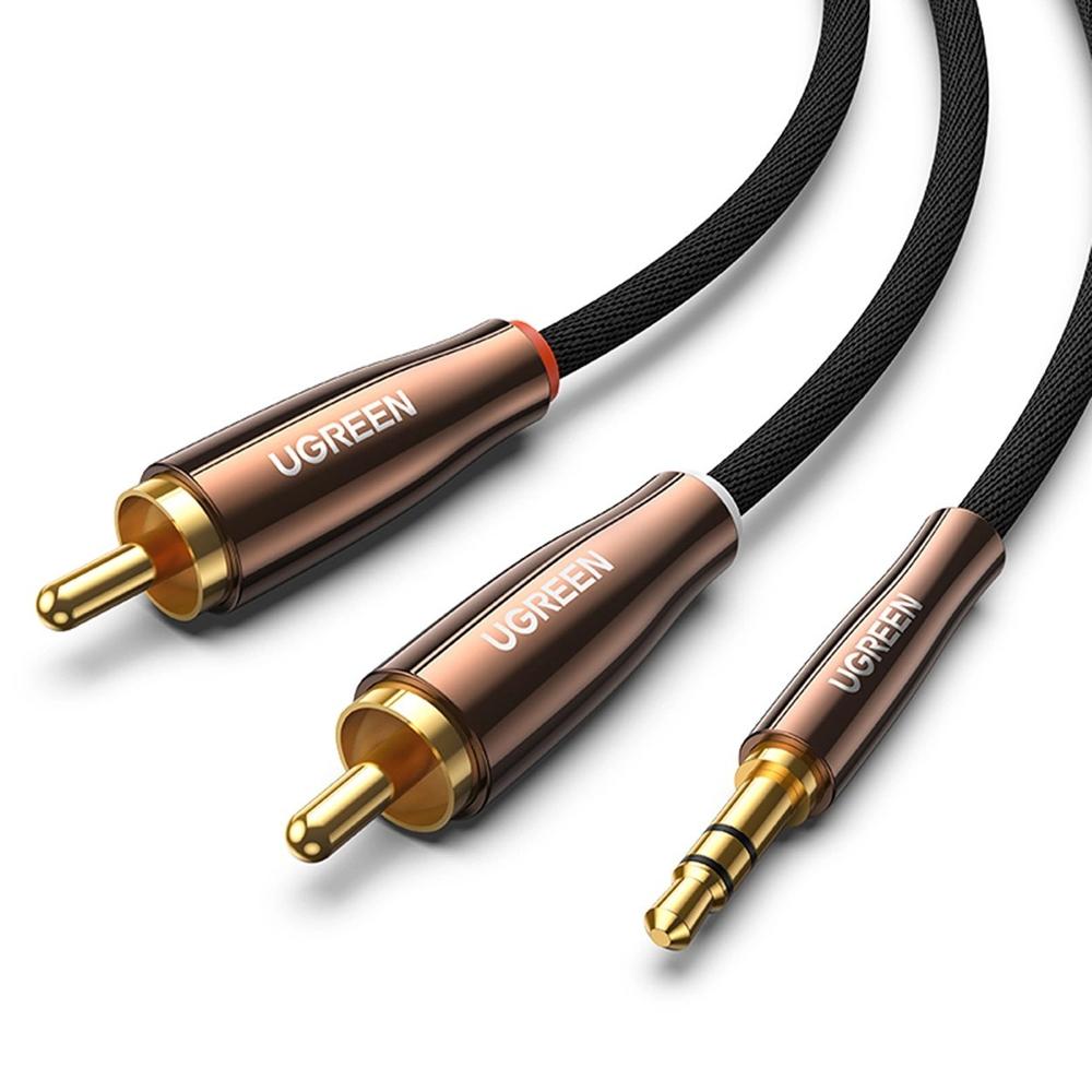 Cable de Audio 3.5 mm Mini Jack Macho a 2RCA Macho 1m Cobre Adaptador Ugreen AV170 - 80845