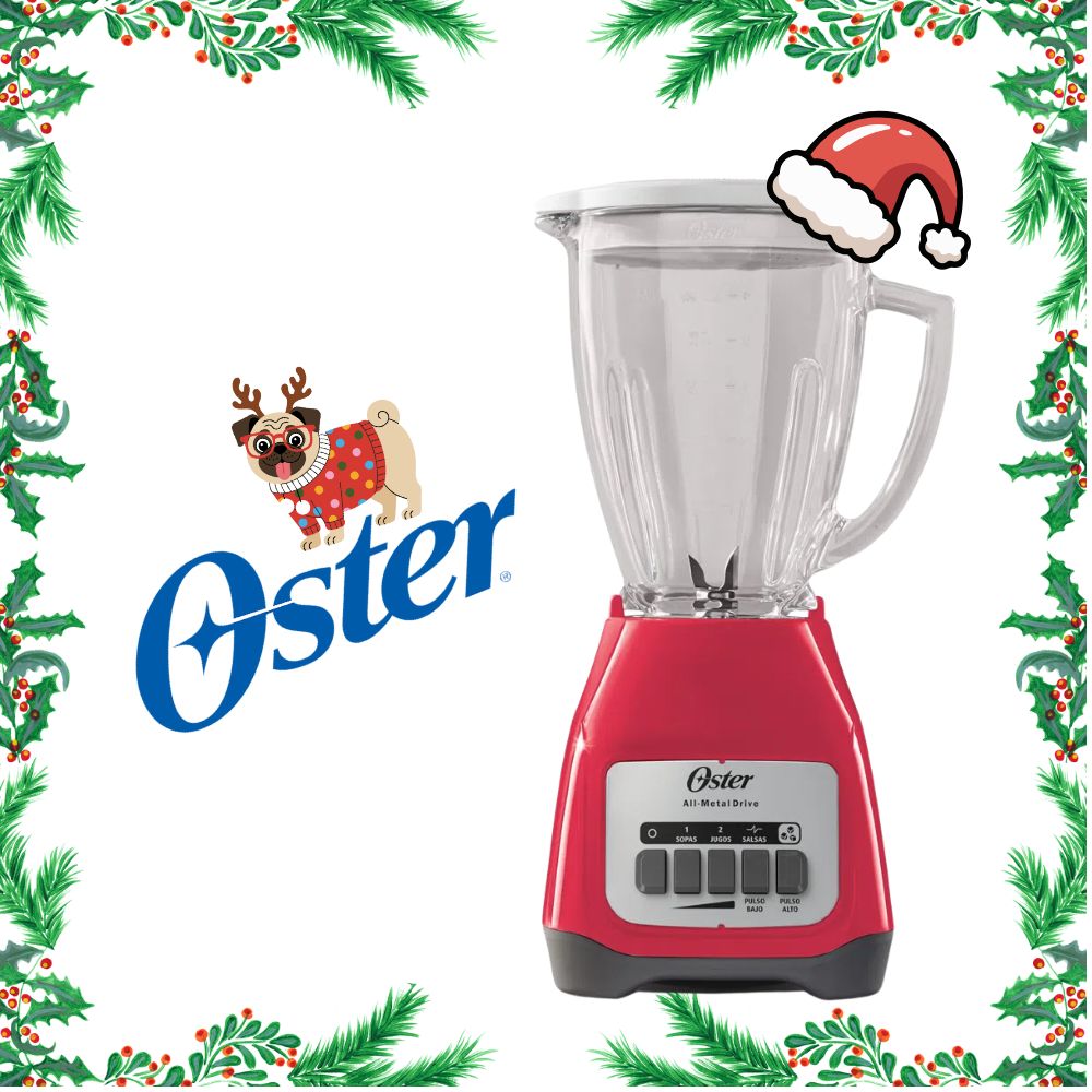 LICUADORA OSTER 1.25 LITROS VASO VIDRIO BOROCLASS 550W 2 VELOCIDADES COLOR SANDÍA MOD BLSTKAG-MPB