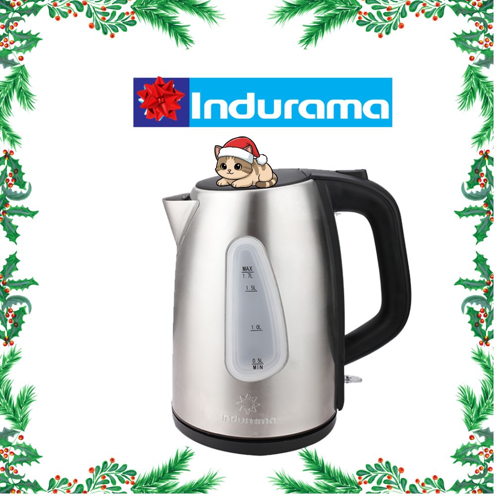 HERVIDOR INDURAMA HI-INX 1.7 LITROS ACERO INOXIDABLE BASE CON CABLE VISOR NIVEL AGUA LUZ INDICADORA