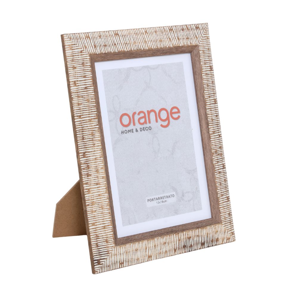 Portarretrato Orange 13x18cm Natural Borde Marrón
