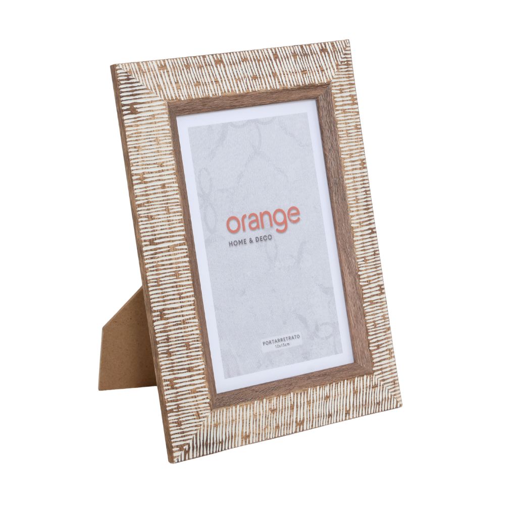 Portarretrato Orange 10x15cm Natural Borde Marrón
