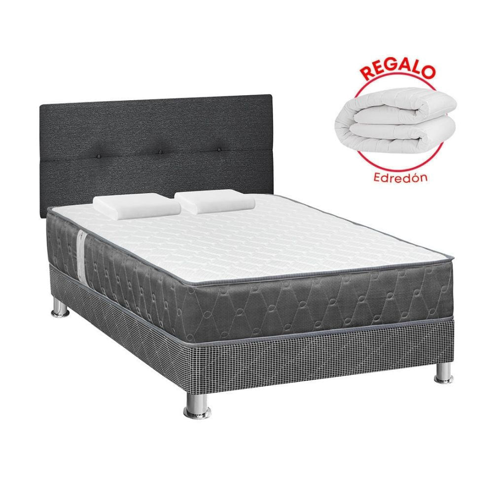 Cama Forli Acqua 2 Plazas + Cabecera + Edredón