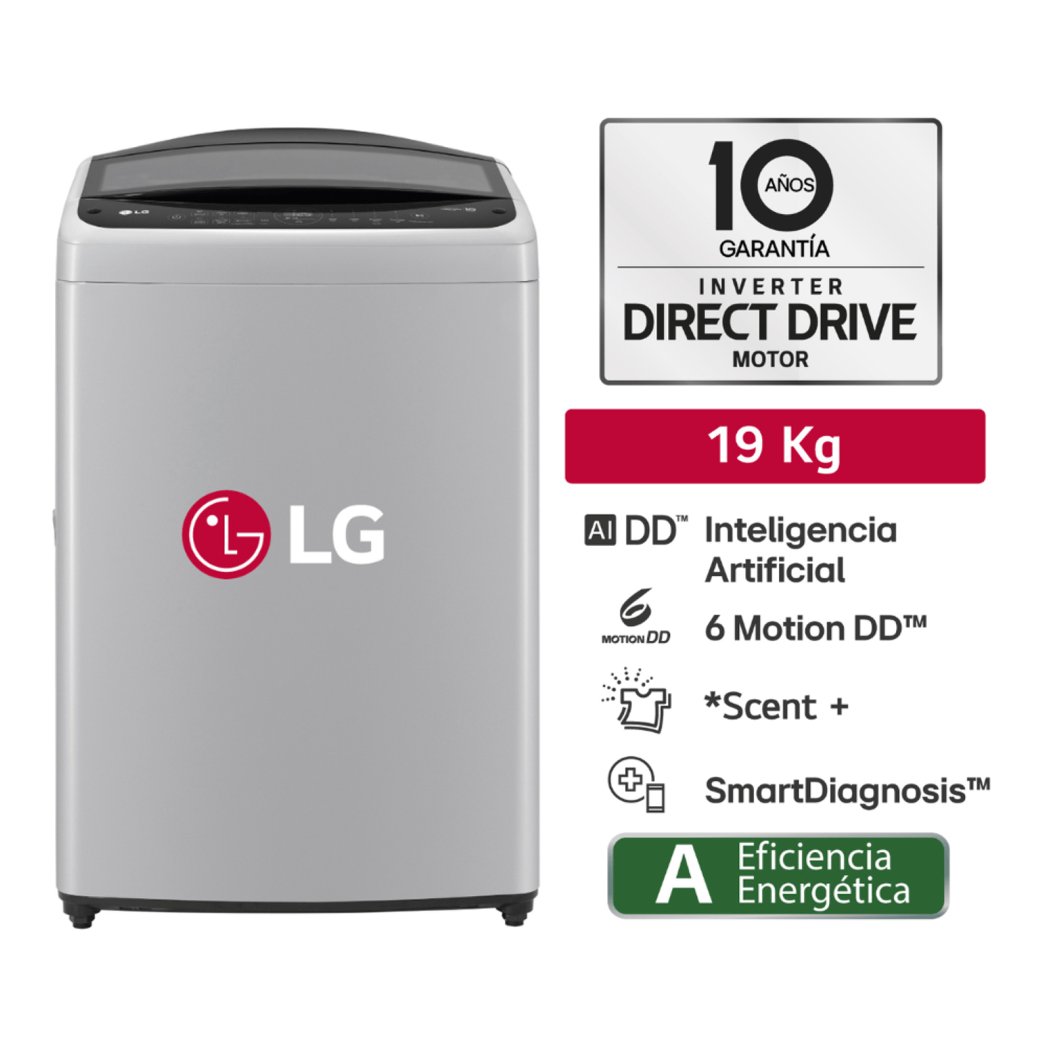 Lavadora LG WT19DV6T 19 Kg Gris