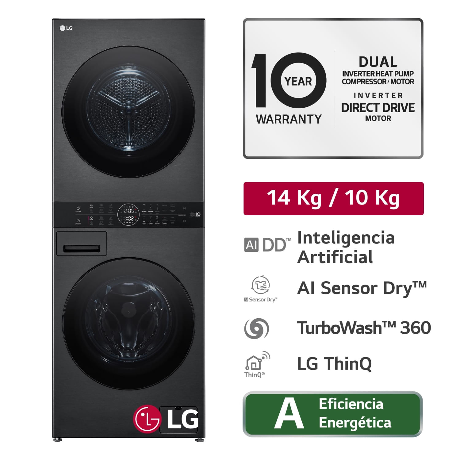 Centro de Lavado LG 14KG Carga Frontal WK14BS6R